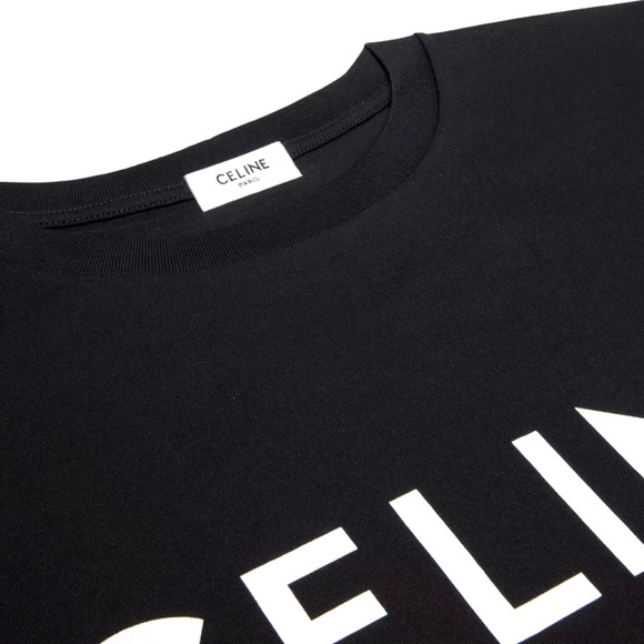CELINE T-SHIRT IN COTTON JERSEY
BLACK WITH CELINE PRINT. - Picture 2 of 3